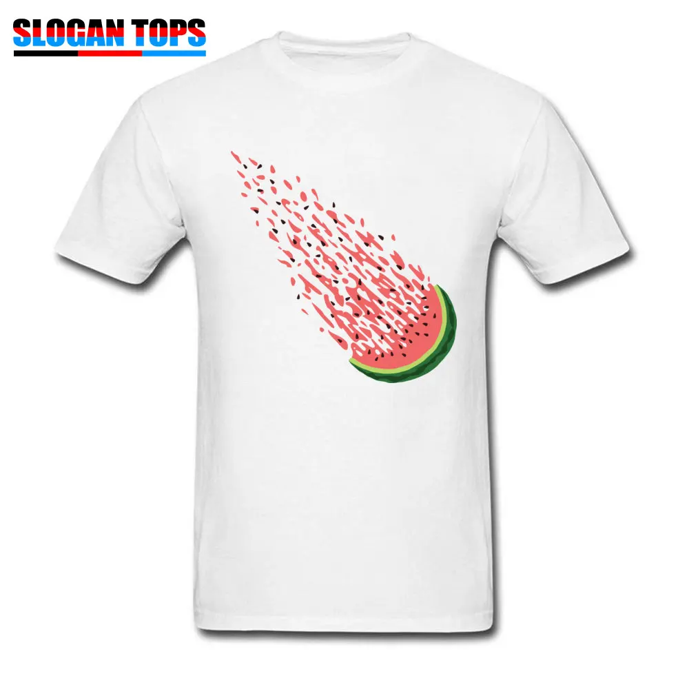 WATERMETEORITE Summer Fall 100% Cotton Crew Neck T Shirt Short Sleeve Simple Style T-Shirt Dominant Design Tshirts WATERMETEORITE white
