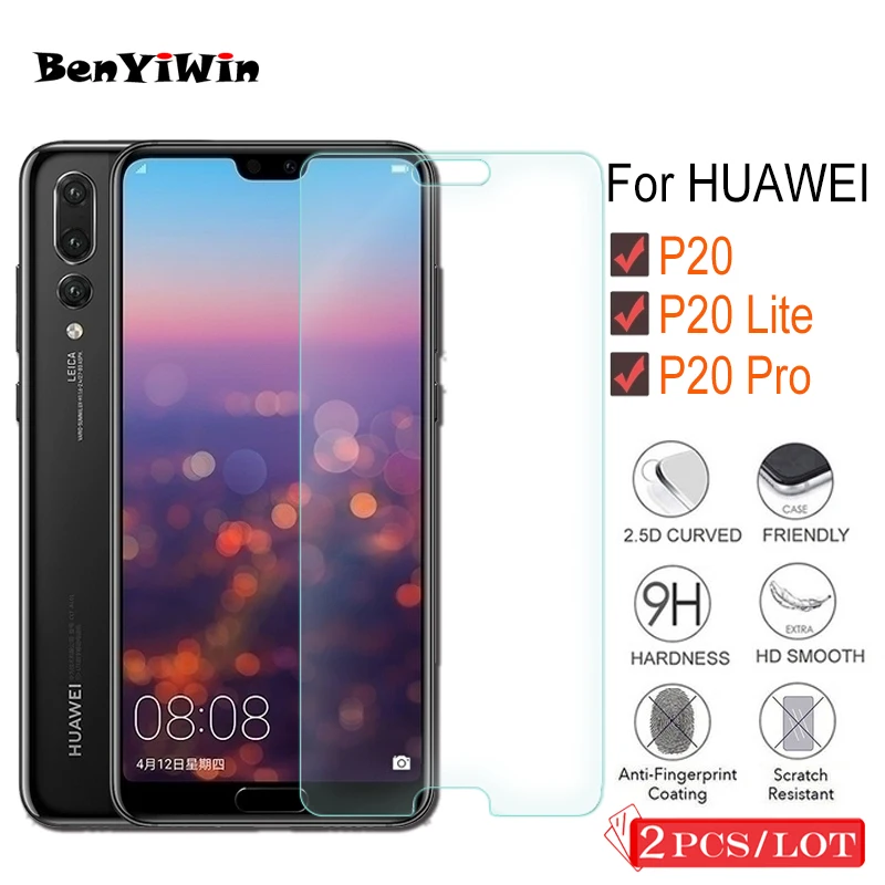 2 шт. закаленное стекло премиум-класса для Huawei P20 Pro Lite защита экрана прозрачная