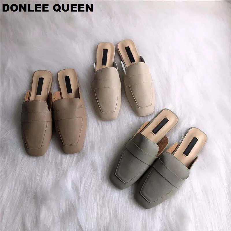 DONLEE QUEEN/ г.; Летние Повседневные тапочки на плоской подошве; женская обувь без застежки; шлепанцы без задника для отдыха; Женская обувь в стиле ретро; sandalias mujer