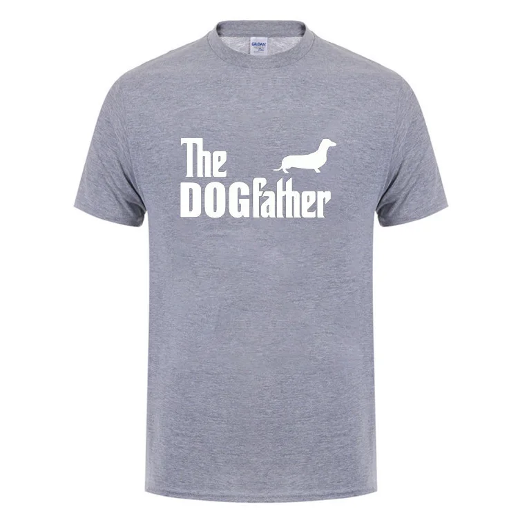 Забавные футболки для мужчин с таксой, колбасой, собакой, папой, летние, короткий рукав, круглый вырез, хлопок, Повседневная Уличная футболка, футболка - Цвет: Gray