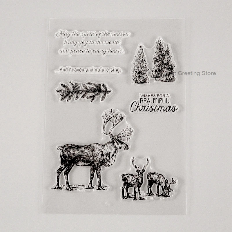 Eno поздравление прозрачные штампы Рождественская Цитата олень штампы Лось штампы для скрапбукинга открытки