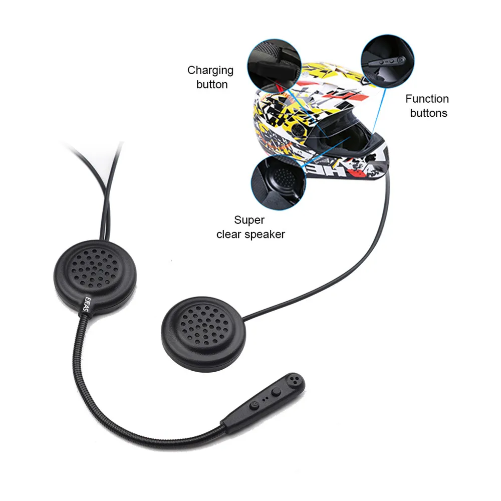 E200 мотоциклетный шлем гарнитура Bluetooth домофон для верховой езды беспроводной полнодуплексный Walkie Talkie Intercomunicador Moto Interphone