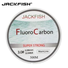 JACKFISH HOT SALE 500M Fluorocarbon Fishing Line 5-32LB check Carbon Fiber Chief Line 0.165-0.46mm fly fishing line pesca