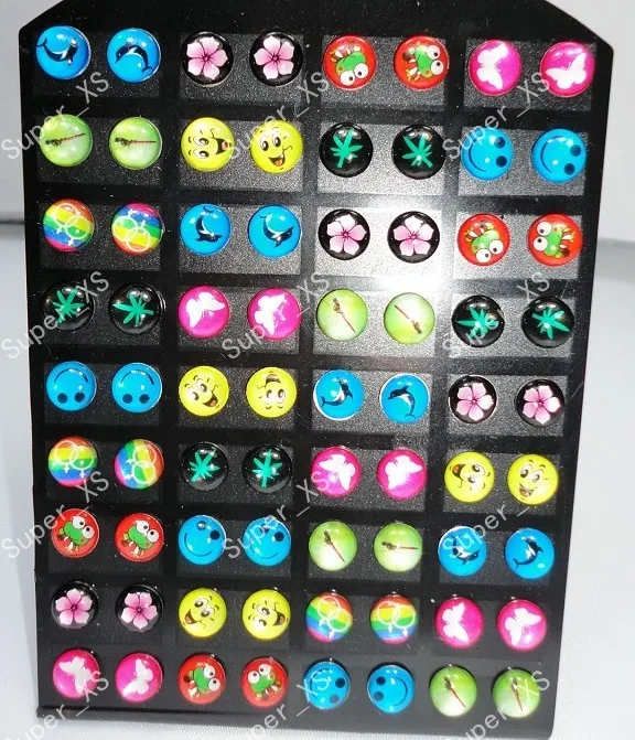 

720pcs 10sets wholesale jewelry lots nice resin & stainless steel earrings free shipping RL126