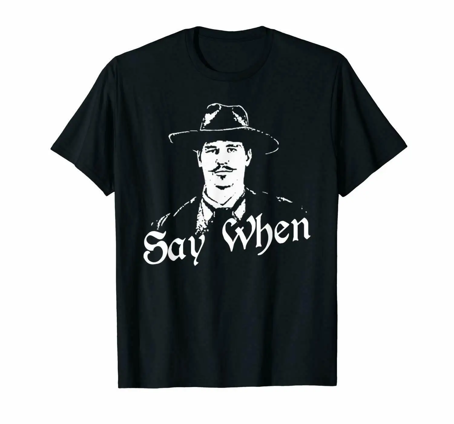 2019 Мода Say When Tombstone Wyatt Earp Doc Holliday Behan Meme черная футболка с капюшоном|Футболки| |