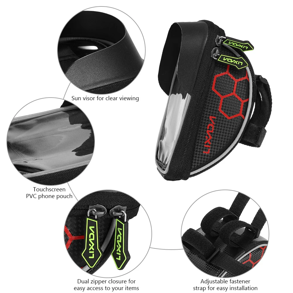 Best Lixada Bicycle Bag Cycling Bike Frame Phone Bag Pannier Smartphone & GPS Touch Screen Case Bicycle Accessories For 6 Inch Phone 23