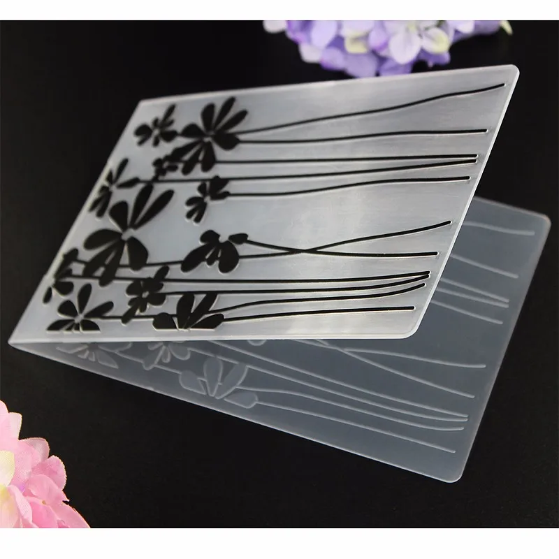 

YLEF035 Flower Plastic Embossing Folder For Scrapbook Stencils DIY Photo Album Cards Making Decoration Template Mold 10.5*14.5cm