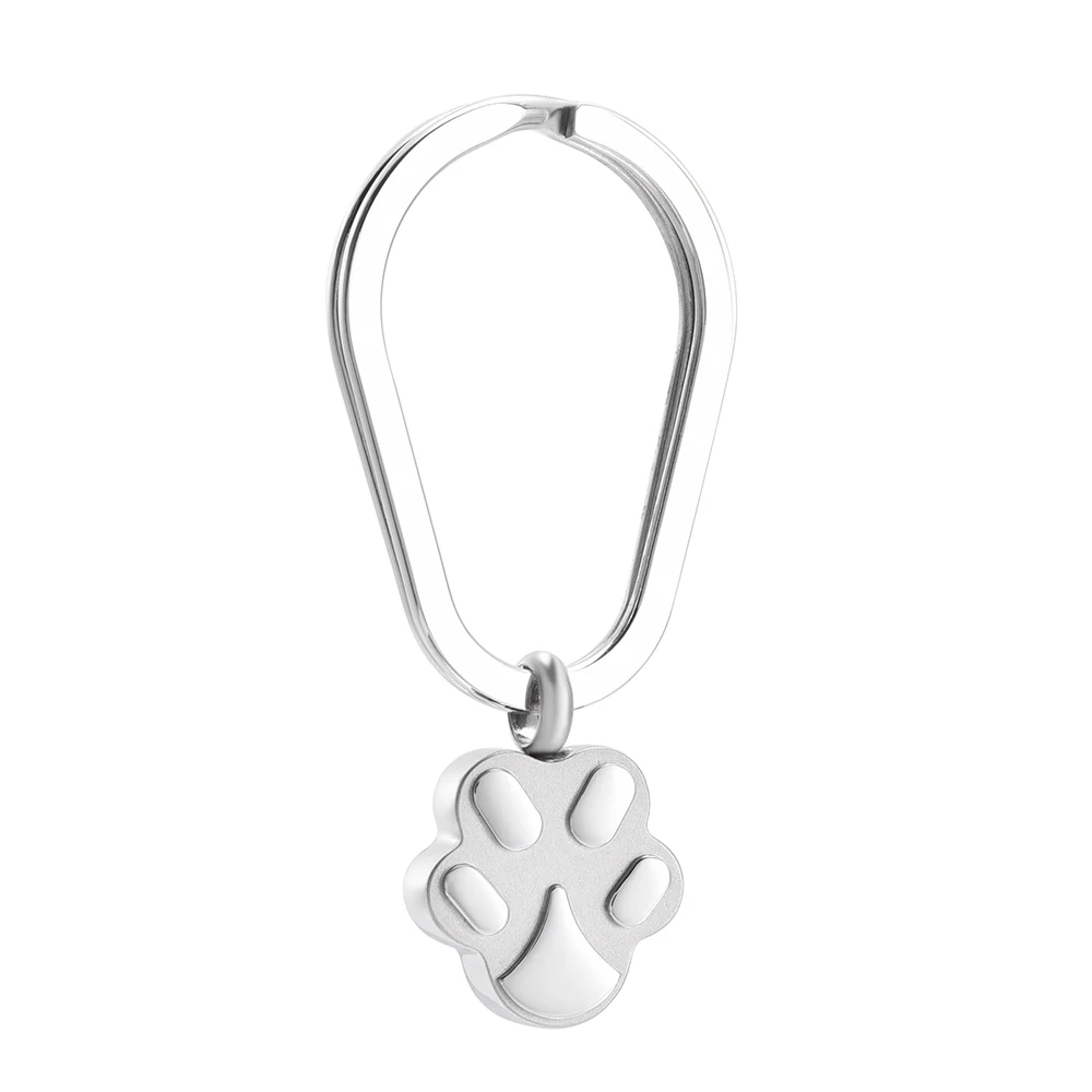 MiniCremation Stainless Steel Paw Urn Keychain Memorial ...