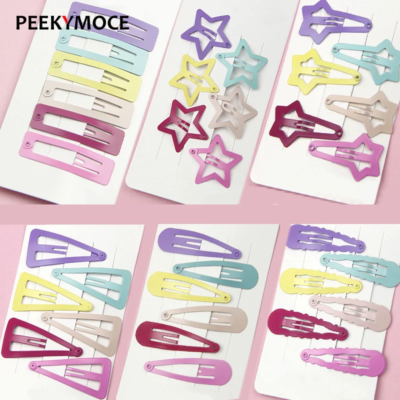 

Snap Hair Clips Women Barrettes Baby Children Metal Wave BB Hairpins Sweet Girls Star Geometric Fashion Accessories Hairgrips