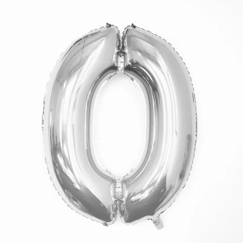 40 дюймов серебро номер Фольга воздушные шары цифры воздушные шары с днем рождения Свадебные украшения письмо воздушный шар событие вечерние поставки мяч - Цвет: Silver 0