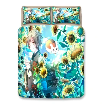 

Japanese Anime Teenager and Cat Cartoon Print Bedding 3pcs Duvet Cover with Pillowcase Twin Full Queen King Single Double Size