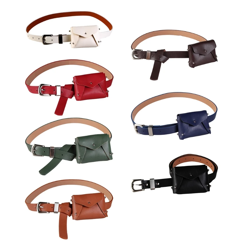 

Fashion Women Lady Rivet Mini Belt Bag Waist Fanny Pack Leather Key Phone Purse Wallet 2018 Luxury Designer Bags