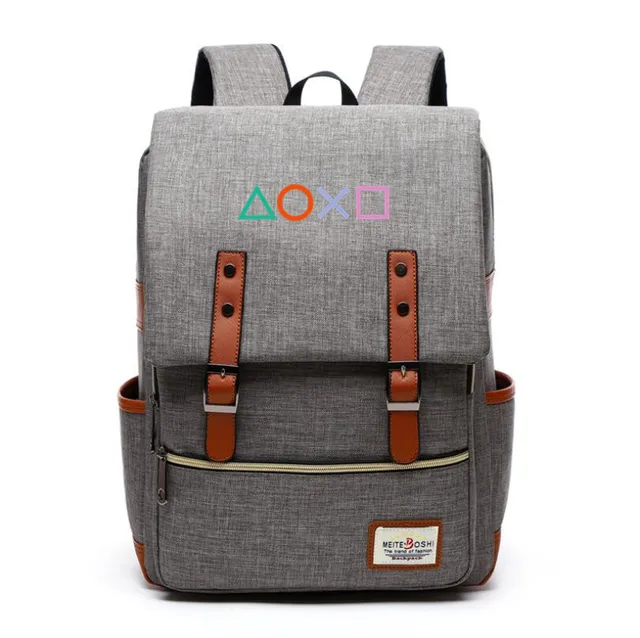 PS4 Playstation Backpack Canvas School shoulder bag printing Controller