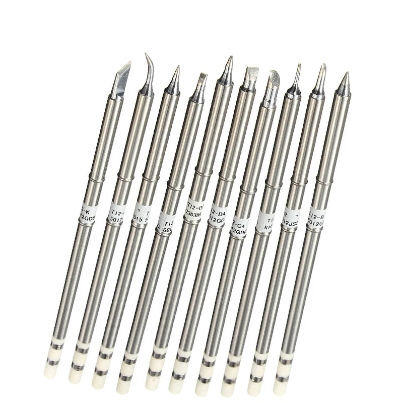 

2017 Hot Sale Direct Selling 10pcs/set High Quality T12 Series Solder Iron Tips For Hakko Soldering Station Fx-950 951 952
