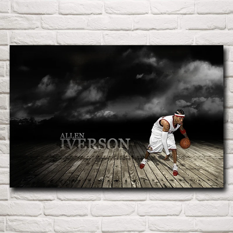 

Basketball Star Allen Iverson Art Silk Fabric Poster Print Sports Pictures Wall Decor 12x18 16X24 20x30 24x36 Inch Free Shipping