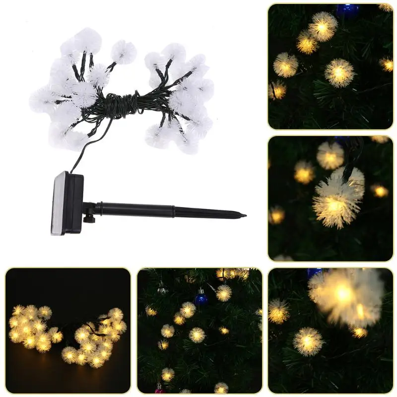 

Solar Power Fairy String Lights 6.3M 30 LED Ball Dandelion Decorative Garden Lighting for Christmas Trees Warm White