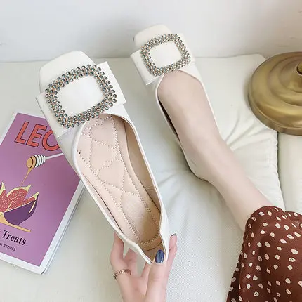 

Summer scoop shoes 2019 new evening net red flat shoes women super fire grandmother shoes casual one foot peas shoes