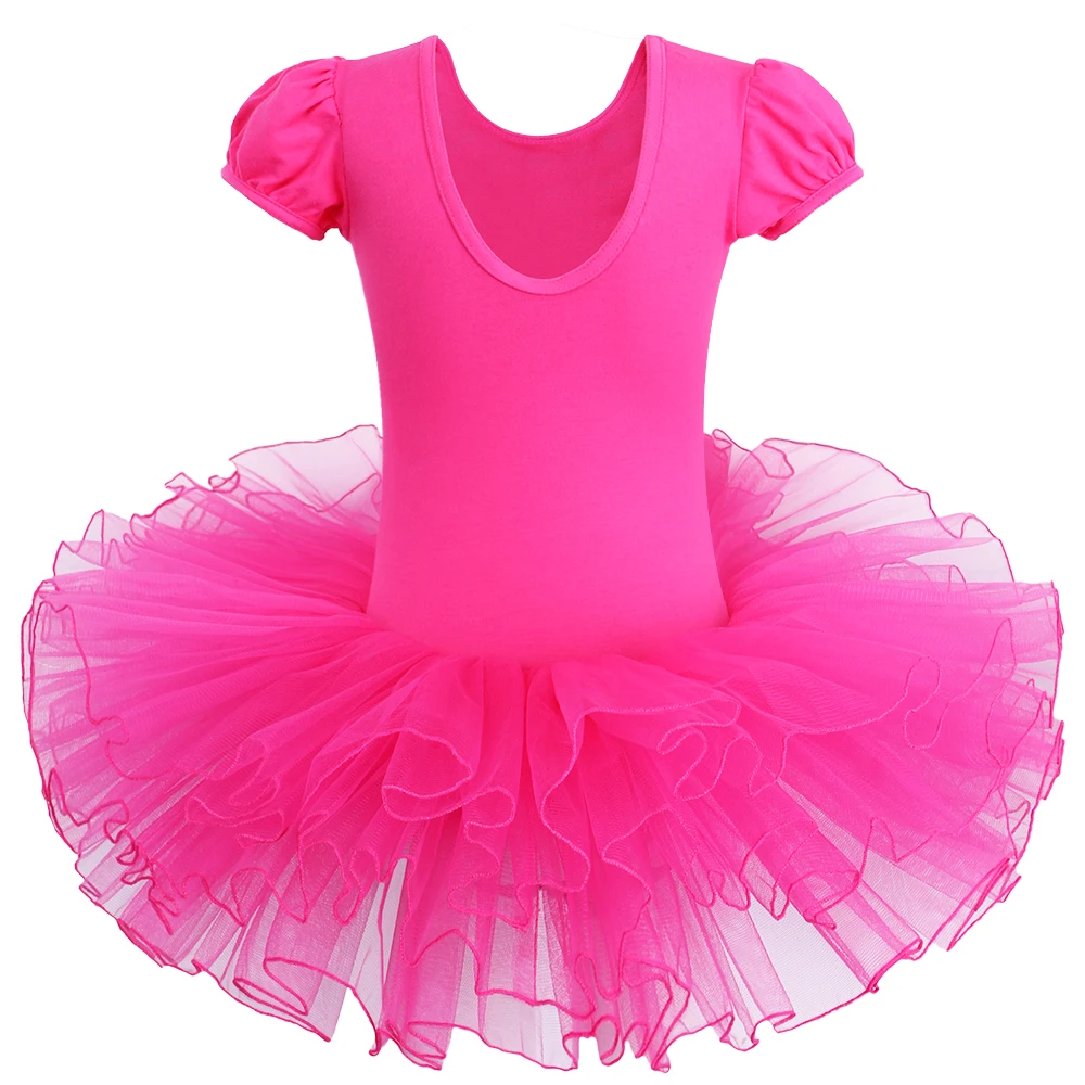 BAOHULU/платье-пачка из хлопка, праздничный костюм для девочек гимнастическое трико с короткими рукавами, балетное платье-пачка, танцевальные платья детская одежда для От 3 до 7 лет