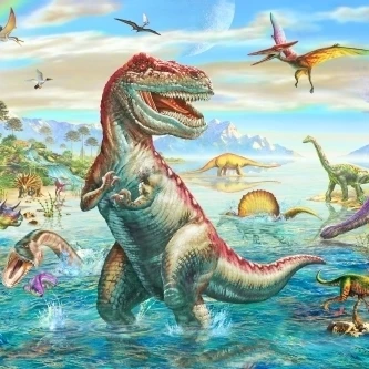 Prehistoric Panorama Poster Print by Adrian Chesterman (19 x 9)