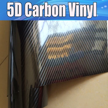 

Ultra Gloss 5D Carbon Fiber Vinyl Wrap Glossy 5D Carbon Wrap like real Carbon COVERING with Air Bubble Free PROTWRAPS 1.52*20M
