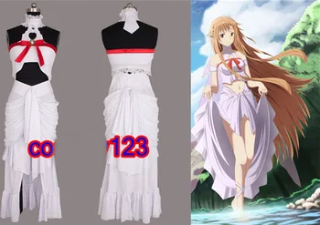 

Sword Art Online Yuuki Asuna Cosplay ALO SAO Undine Anime White lolita dress Costume Dresses