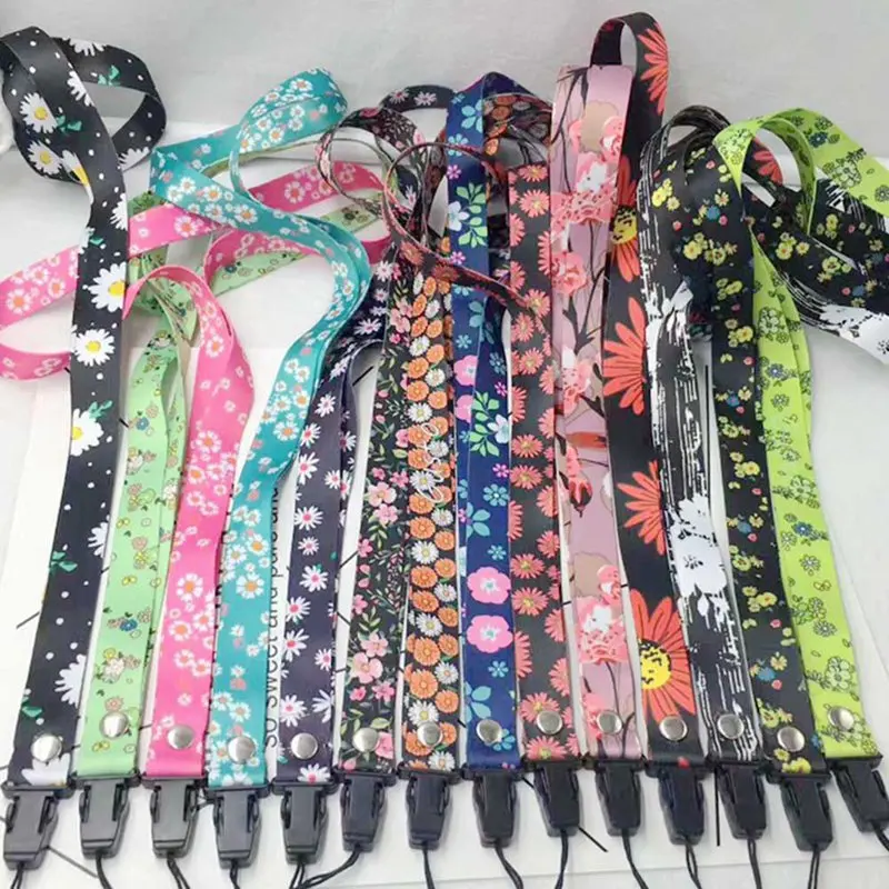 

Cartoon Floral Tags Strap Neck Lanyards For Keys ID Card Pass Gym Mobile Phone Badge Holder DIY Hang Rope Lanyards