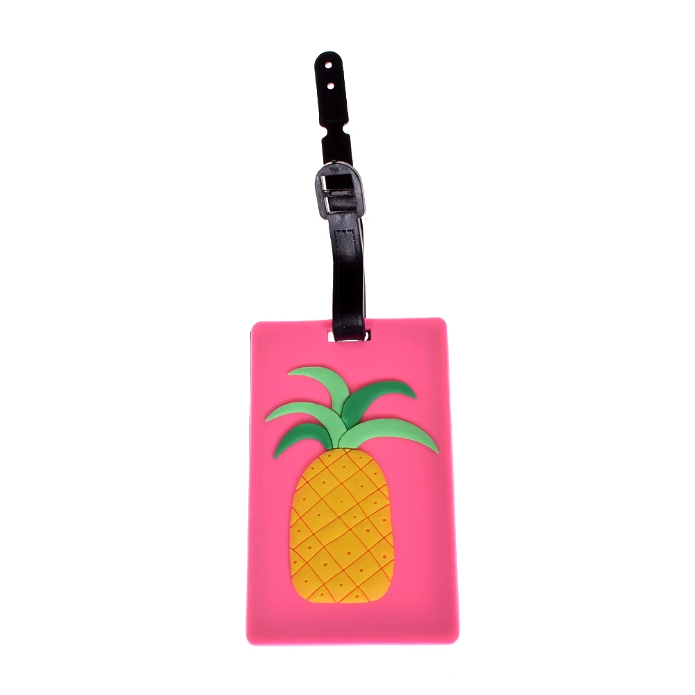 Креативная багажная бирка с изображением животных из мультфильма силикагель чемодан ID Addres держатель переносная бирка аксессуары для путешествий багажная посадочная бирка - Цвет: Pineapple