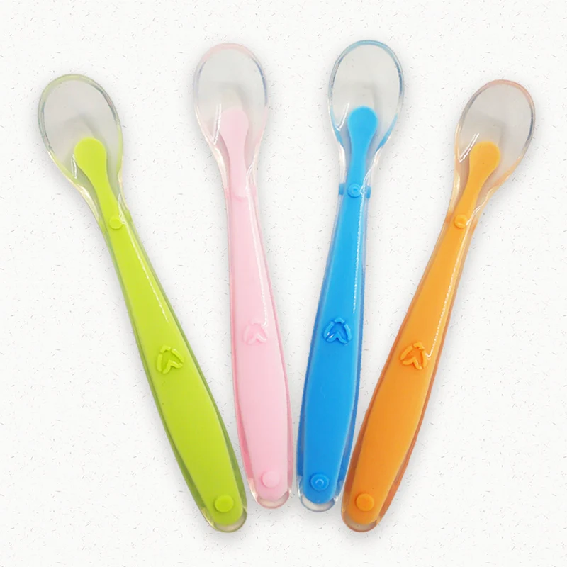 

Dishes Spoons Baby Feeding Utensils Tableware for Children Flatware Cutlery Spoon Silicone Tools-for-patchwork Lot Soup Ladle
