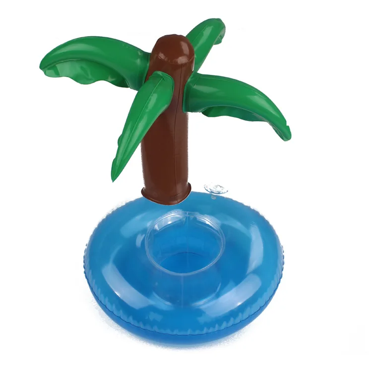 

Mini Water Coasters boia Coconut tree Floating inflatable cup holder Swimming pool drink float toy cup stand Water Fun