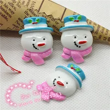 Плоский задний красивый Рождественский снеговик с шапкой и шарфом кабошоны для праздничного украшения 22*30 мм 50 шт./партия