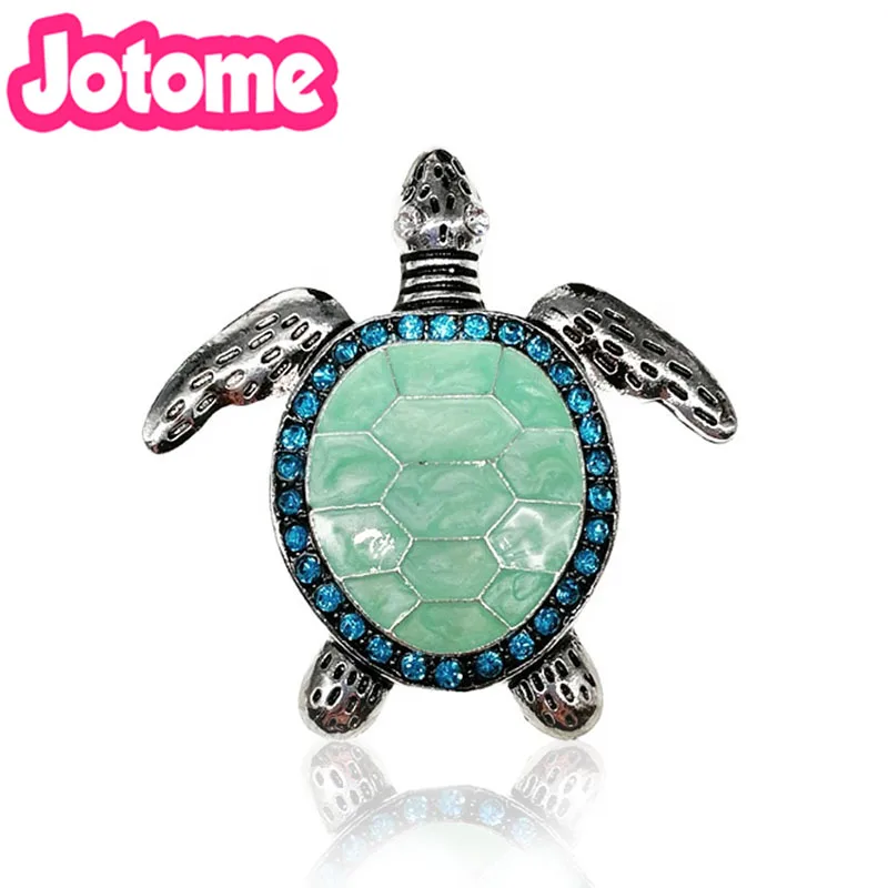 

100pcs/lot 48mm Cute Rhinestone Green Enamel Sea Turtle charm Silver-Tone Animal pendant/flat back
