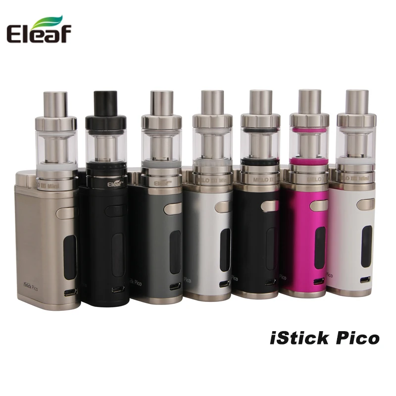 

Original Electronic Cigarettes Kits Eleaf iStick Pico 75W Box Mod Vape with 2ML Melo III Mini/4ML Melo III Tank Vaporizer
