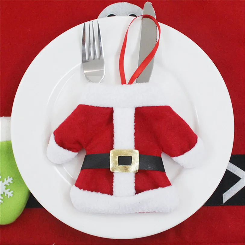 santa claus christmas stockings gift decoration knife fork covers set christmas hanging ornaments decoracao para casa #F#40AT13 (2)