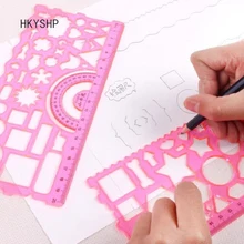 HKYSHP корейский милый комплект из 2 предметов линейка набор студентов Универсальный рисунок линейка изменение миллионов футов школьные принадлежности