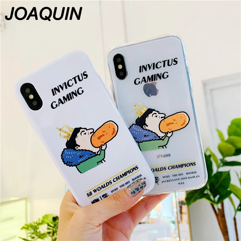 Ван сиконг едят хлеб для хот-дога узор чехол iPhone X XS MAX XR милые мультяшные
