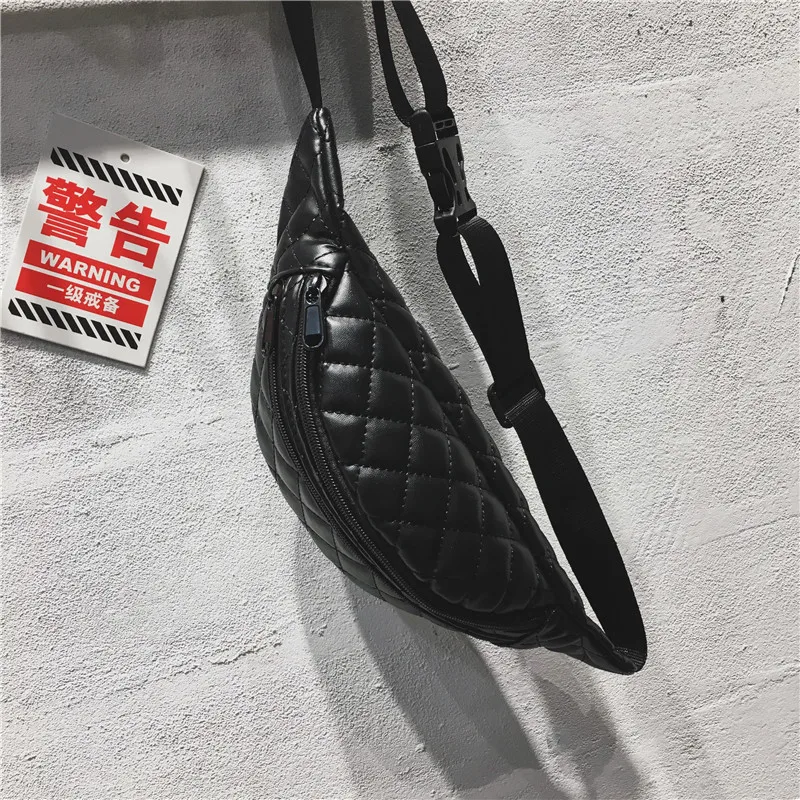 Brand Women Waist Packs Black Pu Leather Fanny Pack Belt Bag Thread Ladies Multifunctional Shopping Travel Waist Bag for PhoneIMG_2435