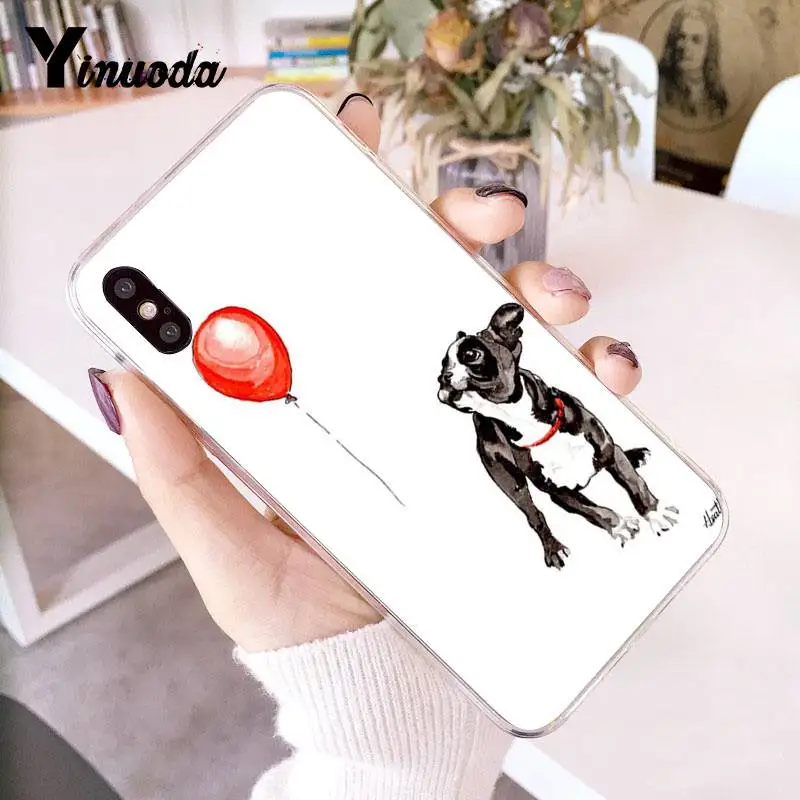 Чехол Yinuoda для iPhone 7 Boston Terrier прозрачный чехол 8 6 6splus X 10 5 5S SE XR XS XSMAX|Бамперы| |