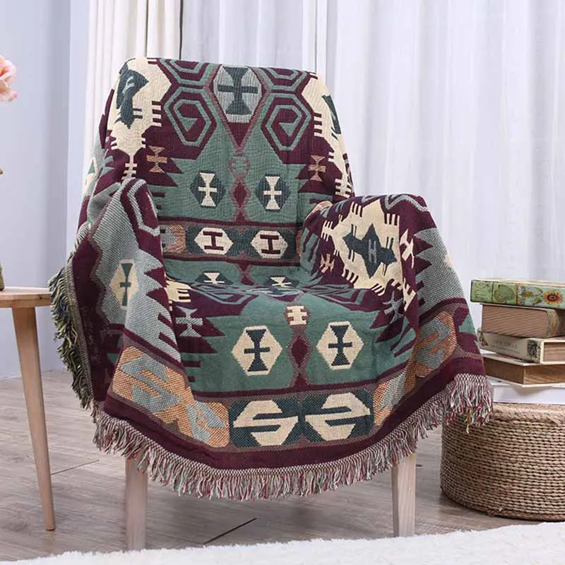 

100% Cotton Thread Blanket Thickened Sofa BlanketKing Multifunctional Europe Plaids Blanket on The Bed Queen Twin Full Size