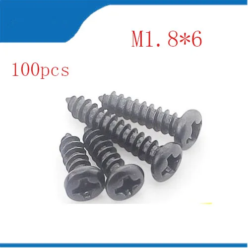

100pcs M1.8*6 Cross Round Head Self Tapping Screw Bolt Free Shipping