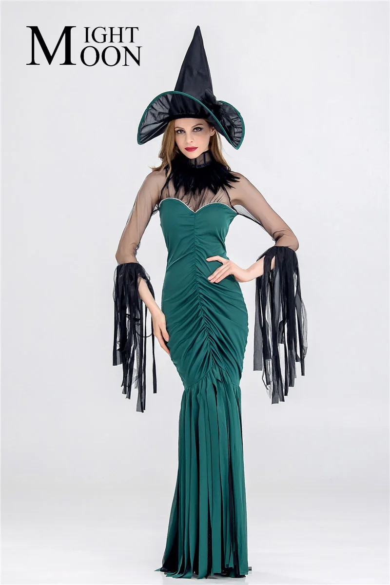 Moonight костюм ведьмы для взрослых Для женщин на Хэллоуин Карнавальный форма Высокое качество нарядное платье Косплэй Вечерние