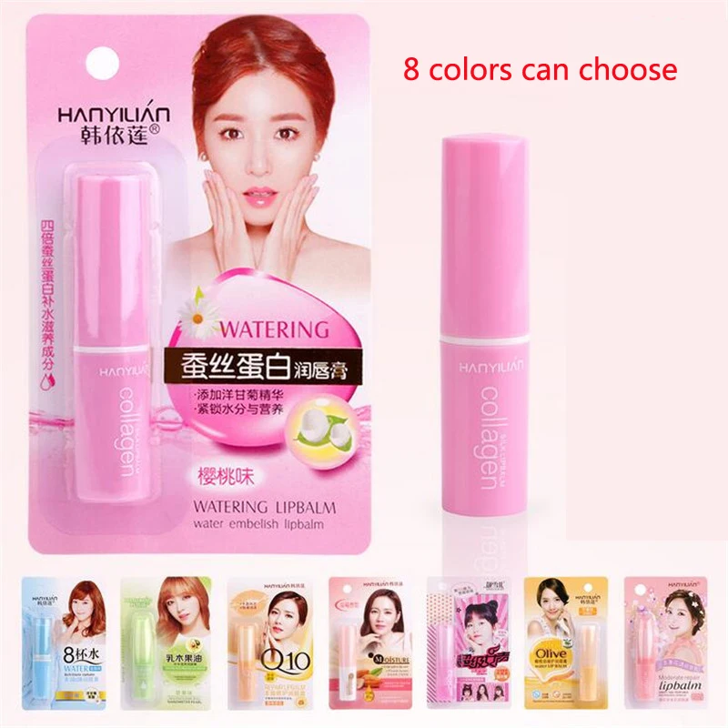 1Pcs New 8 style Lip Balm Skin Care Hyaluronic acid Pure Natural Plant