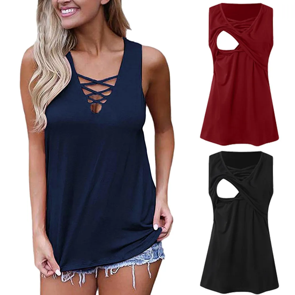 MUQGEW maternity clothes pregnant t shirt Women's Breastfeeding Maternity Nursing Double Tank Top Shirts nursing clothes MUQGEW maternity clothes pregnant t shirt Women's Breastfeeding Maternity Nursing Double Tank Top Shirts nursing clothes