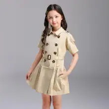 Новинка года; летнее платье для маленьких девочек; одежда для малышей; двубортное платье принцессы с короткими рукавами; Хлопковое платье в английском стиле; Vestido; Y1021