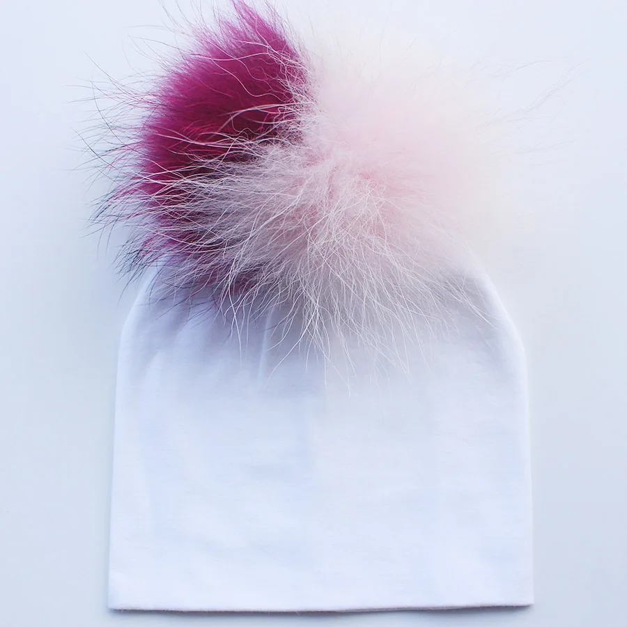 Baby Cotton Hat Girl Boy 0-2Years Newborn Hat Kids Pom Pom Black White Grey Pink Beanie Knit Spring Autumn Winter Cap