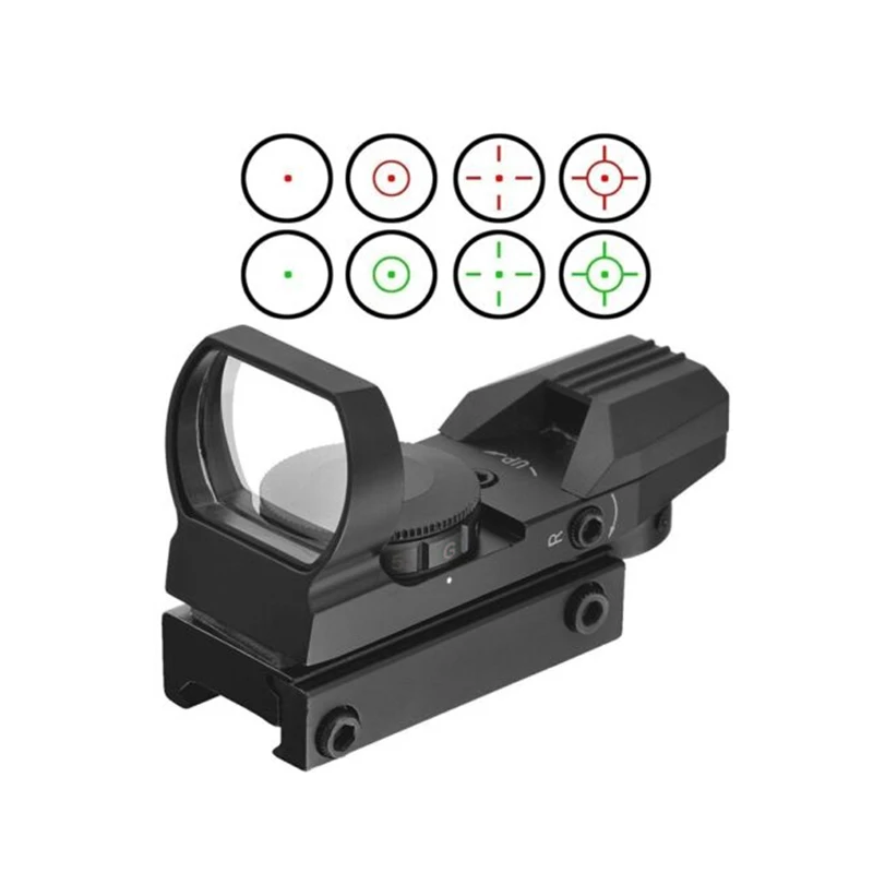 

Free Shipping Hunting Tactical 20mm/11mm Holographic 1x22x33 Reflex Red Green Dot Sight Scope RifleScope For RifleAirsoft Rail