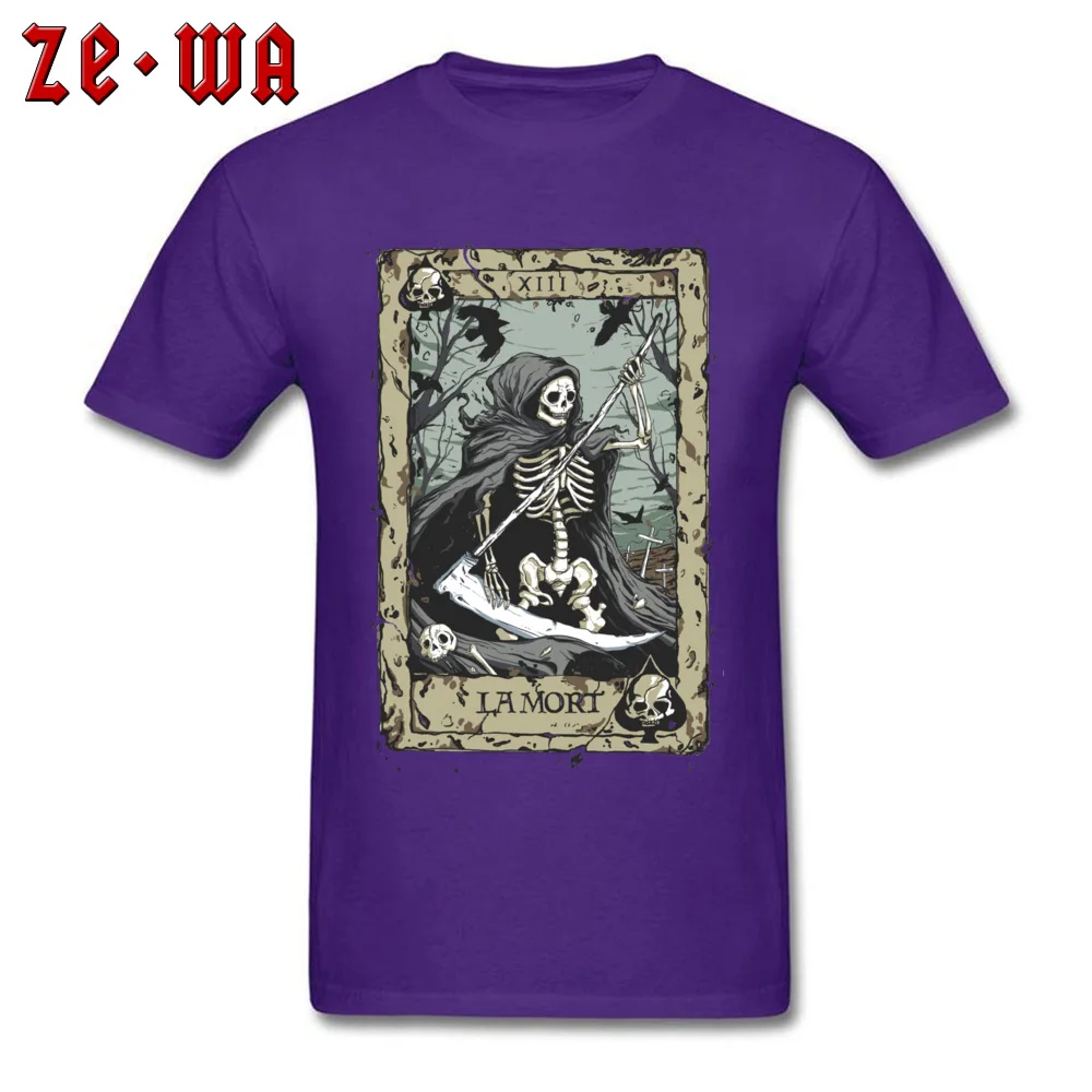 La Mort Tees Graphic Crew Neck Casual Short Sleeve Pure Cotton Mens T Shirt 3D Printed Tops Shirt Wholesale La Mort purple