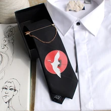 Восточный белый журавль серия Галстук Свадебный хост вечерние подарок модный галстук