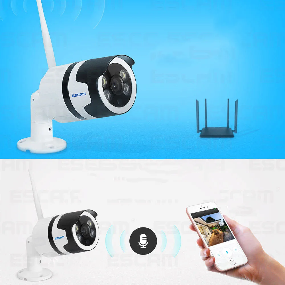 

ESCAM QF508 HD1080P WiFi APP Night Vision IP Security Camera 2MP Waterproof Outdoor Full Color Infrared Bulllet Camera