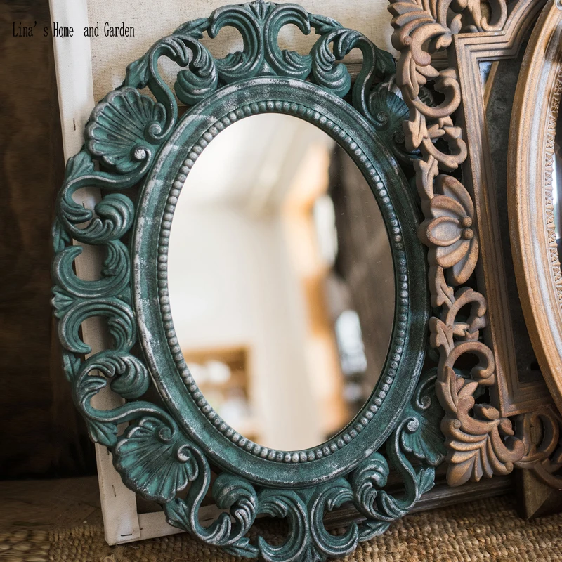 Винтажное деревенское ручное круглое металлическое настенное зеркало декоративное