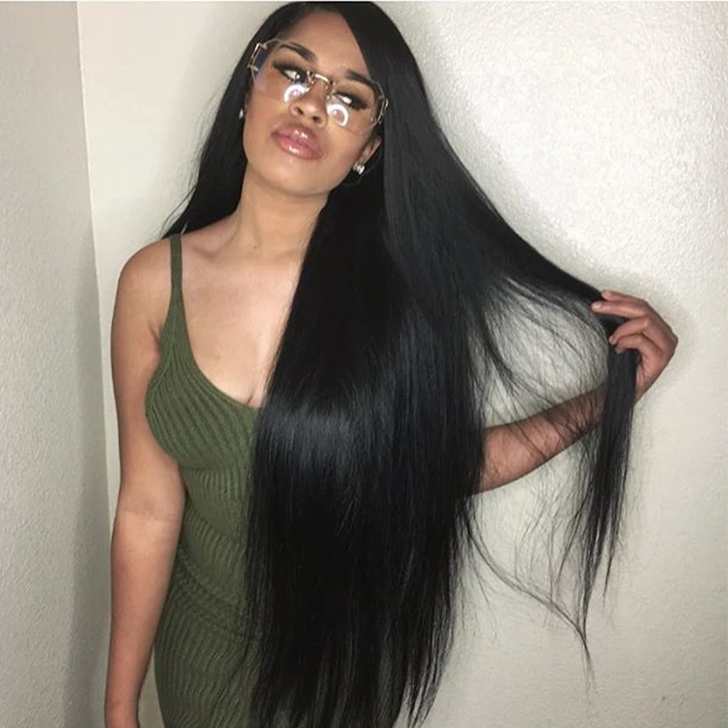 

250% Density Lace Front Human Hair Wigs For Black Women 8A Glueless Full Lace Human Hair Wigs With Baby Hair Silky Straight Wigs